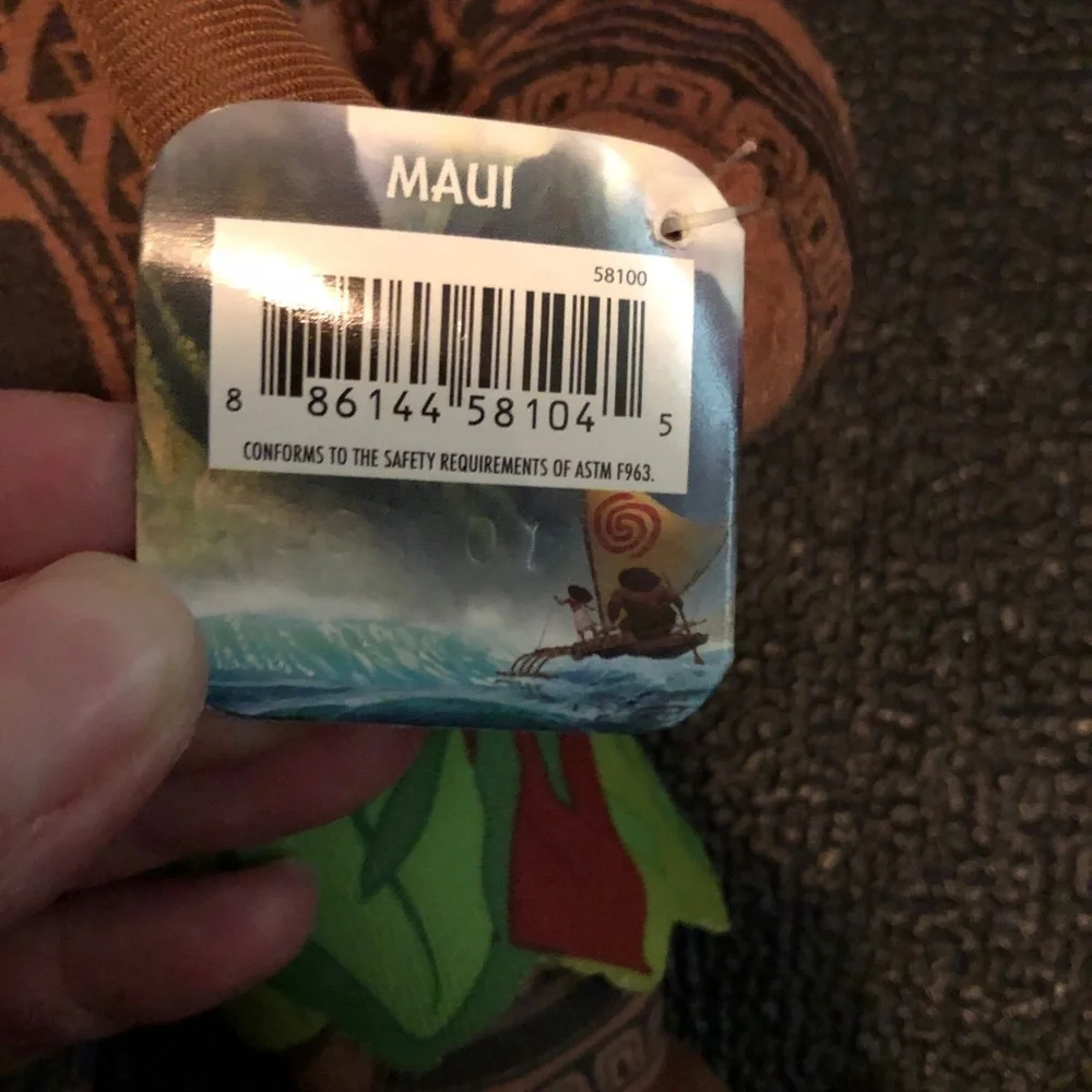 Disney Moana & Maui Plush Dolls Brown Green Pink